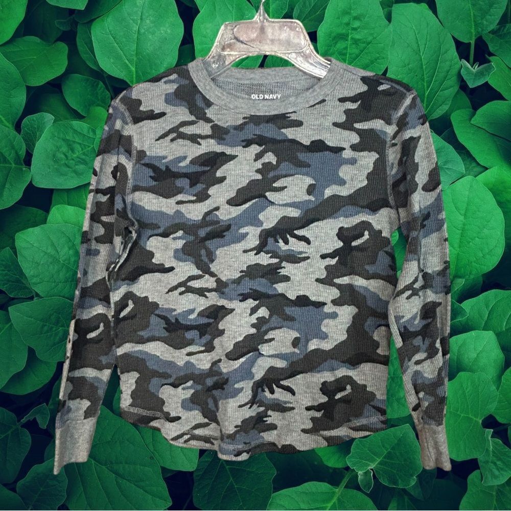 5 for $25🔥Old Navy Camouflage‎ Waffle Knit T-Shirt Boys Medium (8)